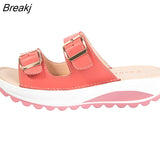 Women Sandals Wedges Sandals Ladies Open Toe Round Toe Buckle Black Yellow White Platform Sandals