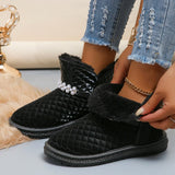Decor Waterproof Snow Boots for Women 2023 Winter Warm Plush Ankle Booties Female Black Non Slip Cotton Padded Shoes