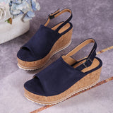 Women Leopard Sandals Wedges Shoes Women High Heels Sandals Platform Shoes Casual Wedge Heels Peep Toe Women Retro