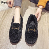 Autumn Winter New Outdoor Home Indoor Wool Bag with Cotton Shoes Anti Slip Warm Lady Beans Shoes 36-40