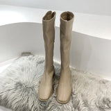 Boots And Velvet Boots 2024 New Knight Boots White Boots Online Celebrity Skinny Boots Online Celebrity