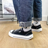 Women's Canvas Shoes 2024 Spring Lace Up Round Toe Causal Flat Shoes Student Sneakers Girls Skateboard Vulcanized Tennis