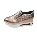 Leather Wedge Loafers Shoes for Women 2024 New Height Increasing Platform Sneakers Woman Lightweight Slip On Casual