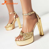 Heeled Women's Sandals 2023 European Style Sexy All-match Buckle Strap Sandals Plus Size Casual Comfort Walking