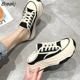 Slippers 2023 Summer New Trend Baotou Half Slippers Outer Wear Versatile Casual Lace Up Canvas Slippers Platform