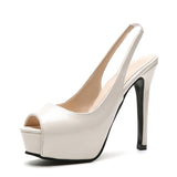 Women 2023 Summer Soild High Heel Pumps One-word Buckle Fashion Platform Stiletto Heel Sandals Women Sexy Party Open Toe