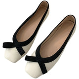 And Luxurious French Women's Shoes Flat-Soled Fairy Design Single Shoes Female Minority Square Head Retro Soft Leather With A Foot On Grandma's