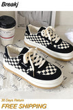 Women's Platform Sneakers Female Ins Trend Lattice Tennis Casual Basketball Footwear Fashion New Canvas Sports
