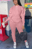 Hoodies Sporty Two Piece Set Women PINK Letter Print Sweatshirt And Skinny Pants Tracksuit Autumn Winter Casual