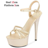 Stripper Heels Shoes For women Open Toe Sandals Girls Shoe for Party Club Women Sexy Show Sandals High Heels Red