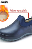 Winter Men's Rain Boots Warm Snow Boots Non-Slip Men Rain Shoes Waterproof Rain Boots Men's Water Boots Rubber Work