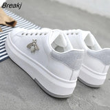 Women Casual Shoes 2021 New Women Sneakers Fashion Breathable PU Leather Platform White Women Shoes Soft Footwears