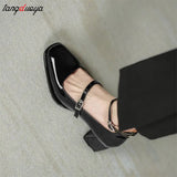 Women's Shoes Mary Jane Style Ladies Shoes Low Heel Shallow Mouth Round Toe Solid Color Women's Shoes Party Shoes