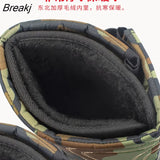 Degree Winter Camouflage Snow Men Boots Rain Shoes Waterproof With Real Wool Warm Male Casual Mid-Calf Work Fishing Boot