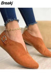 Women Loafers Retro Pointed Toe Suede Flat Shoes 2023 Summer Slip on Casual Shoes Female