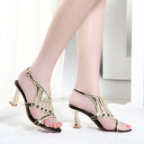 Summer, Women Wear Sandals With Skirts, Thick Heels, Elegant And Fashionable, Young Bohemian Diamond