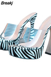 Woman Mules Shoes Sandals 2023 Summer Female Pump Slip-On Dropship Super High Heel Sexy Elegant Woman Mules