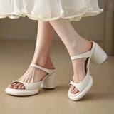 Women High Heels Mules Shoes Chunky Slippers Summer Sandals 2023 New Designer Sexy Flip Flops Slingback Pumps Women Shoes