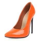 Women's Pumps Classic Sexy Thin High Heels 12cm Patent Leather Stiletto Pointed Toe Party Elegant Office Shoes Big Size