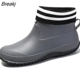 Boots Women's Rubber Anti-skid Colorful Unisex Ankle Boots Lightweight Slip on Shoes 2023 Fashion Water-proof Drop