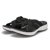 Breakj Women's Shoes 2024 Summer New Slope And Flying Cross-Slippers Large-Size Round-Headed Slippers