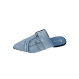 New Shoes for Women Mules Women's Slippers Fashion Pointed Toe Slippers Women Denim Shoes Ladies Comfortable Flat
