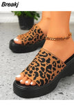 Heeled Women's Slippers 2023 European Style Comfy Walking Beach Sandal Summer Outside Simply Lady Slippers Plus Size
