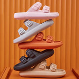 Adjustable Buckle Platform Slippers Women Summer Beach Non Slip Cloud Slides Sandals Woman Couple Soft Sole Eva