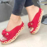 New Summer Womens Sandals Bow-Knot Casual Women Slippers Platform Comfortable Slides Slip-On Outdoor Sports Casual