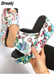 Women Wedge Slippers Platform Flip Flops Outdoor Beach 2023 Sandals Ladies Slides Indoor Zapatillas Mujer