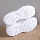 Lace Up White Sneakers for Women 2023 Autumn Breathable Knitting Sports Shoes Woman Non-Slip Soft Bottom Socks