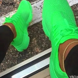Sport Shoes Summer 2022 Fashion Breathable Mesh Platform Sneakers Socks Women's Plus Size Lace-up Wedge Tennis