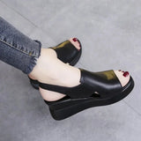Summer Fashion New Large Women's Sandals Women's Outerwear Open Toe Solid Color Comfortable Thick Sole