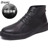 Boots Men Genuine Leather Ankle Boots Top Quality Warm Snow Boots Men Fashion Boots Chaussure Homme 38-48
