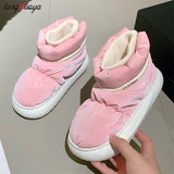 Women's Snow Boots 2023 Warm Down Female Winter Shoes Mixed Color Outdoor Ankle Boots for Women Plush Design Casual