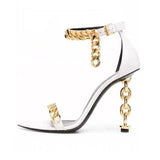 Chain Gladiator Sandals Women High Heel Shoes Runway Slingback Star Style Pumps Banquet Party Sexy Women's Sandals