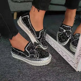 Women With Single Shoes In Spring 2023, The New Style Of One Foot With Thick Soles, Lazy People, Leisure Drill, Bow Tie, Korean Version Of Student
