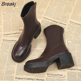 Women's Chelsea Boots Fashion Zipper Short Boots of Women Platform Boots Commute High Heel Shoes Autumn Winter Boots