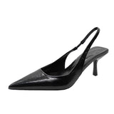 for Women 2024 Fashion Slip-on Women's High Heels Summer Solid Office and Career Sexy Pointed Toe Heeled Sandals