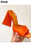 High Heel Summer Sandals Women 2023 Sexy Satin Heeled Sandals Party Shoes Comfortable Runway Back Strap Dress