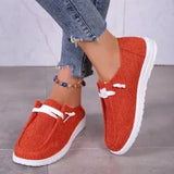 New Women Flats Shoes Breathable Loafers Casual Comfortable Non-Slip Canvas Shoe Zapatos Mujer Lightweight Walking
