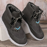 Women With Short Boots 2023 Autumn And Winter New Medium-Heeled Short Boots Sleeve Solid Color Retro Fashion Women's