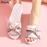 New Summer Fashion Women Indoor Slippers Butterfly-knot Light Flats Open Toe Home Slides Causal Comfortable