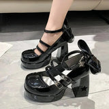 Platform High Heels Pumps Women 2023 Spring Punk Thick Heel Mary Jane Lolita Shoes Woman Patent Leather Cosplay