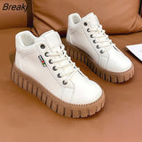 New Winter Plush Small White Shoes for Female Students High Profile Thick Soled Casual Shoes for Women Zapatos De