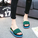Women Sandal Slippers Platform Bath Slippers Wedge Beach Flip Flops High Heel Beach Slide Shoes EVA Fashion Casual