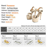 Summer Platform Sandals For Women T-Runway Style High Heels Fashion Buckle Design Stilettos Night Club Pole Dancing