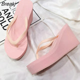 New Womens Shoes Comfort Summer Women Wedge Platform Slippers Outdoor Sports Beach Flip Flops Opened Toe Casual