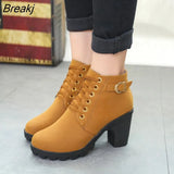 Women Boots 2022 Autumn Winter Boots Female Shoes Brand Ladies Ankle Boots Heels Shoes Woman Suede Leather