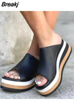 Slippers Women Shoes 2023 New Summer Peep Toe Sandals Fashion Platform Slippers Outdoor Casual Flip Flops Large Size